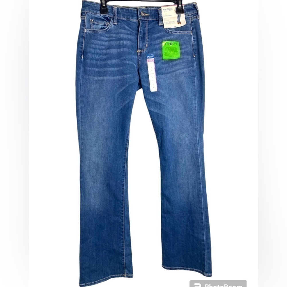 Arizona Jean Co Boot Classic Leg Slim Fit Hip To Thigh Faded Blue Jeans Sz 11